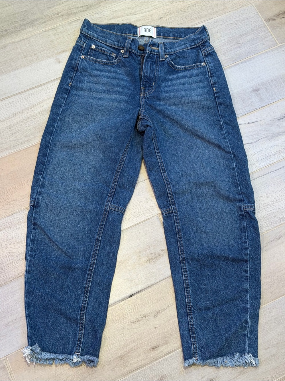 BDG Dark Blue High-Rise Straight Jeans